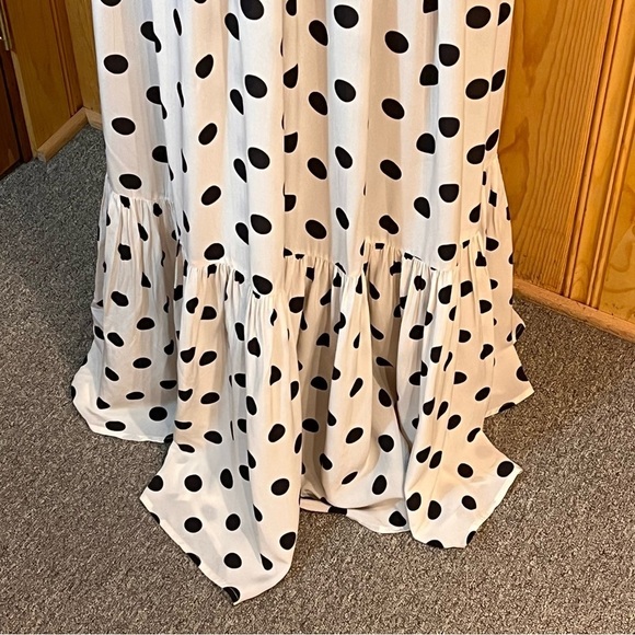 Evarae Alegra Polk Dot Lace Trim Maxi Dress Sz-2 - Picture 10 of 13